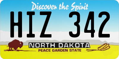 ND license plate HIZ342