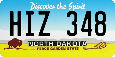 ND license plate HIZ348