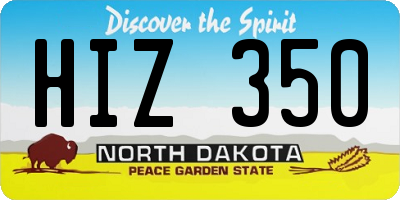 ND license plate HIZ350