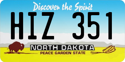 ND license plate HIZ351