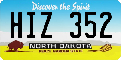 ND license plate HIZ352