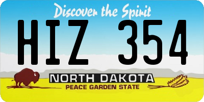 ND license plate HIZ354