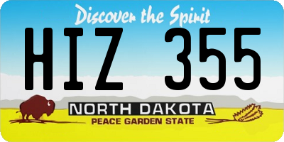 ND license plate HIZ355