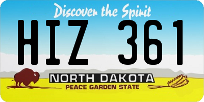 ND license plate HIZ361