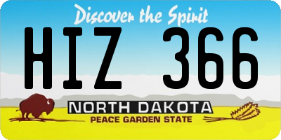 ND license plate HIZ366