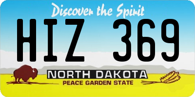 ND license plate HIZ369