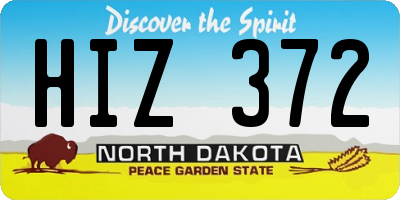ND license plate HIZ372