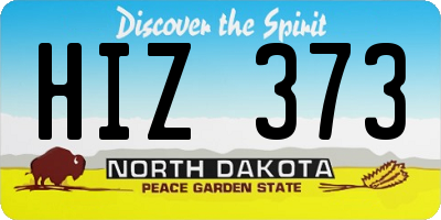 ND license plate HIZ373