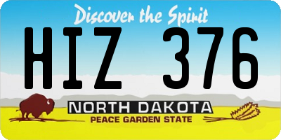 ND license plate HIZ376