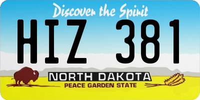 ND license plate HIZ381