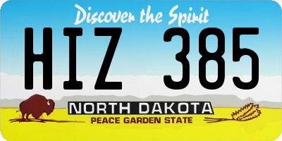 ND license plate HIZ385