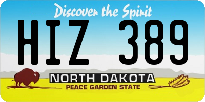 ND license plate HIZ389