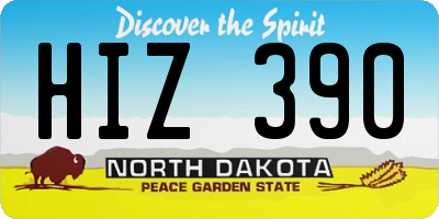 ND license plate HIZ390