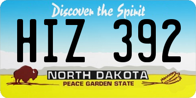 ND license plate HIZ392