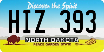 ND license plate HIZ393