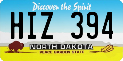 ND license plate HIZ394