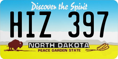 ND license plate HIZ397