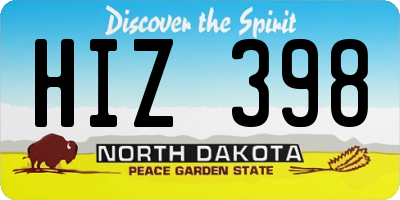 ND license plate HIZ398