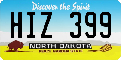 ND license plate HIZ399