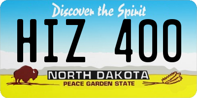 ND license plate HIZ400