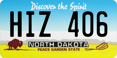ND license plate HIZ406