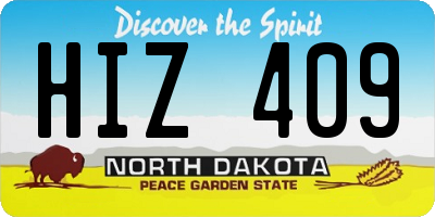 ND license plate HIZ409