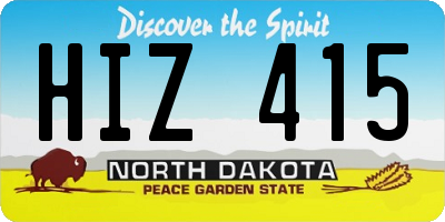 ND license plate HIZ415