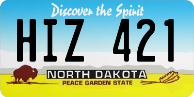 ND license plate HIZ421