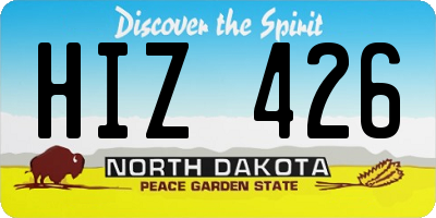 ND license plate HIZ426