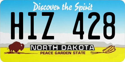 ND license plate HIZ428