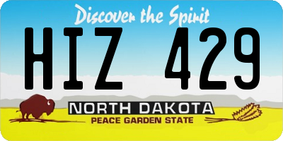 ND license plate HIZ429