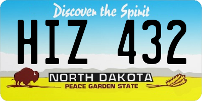 ND license plate HIZ432