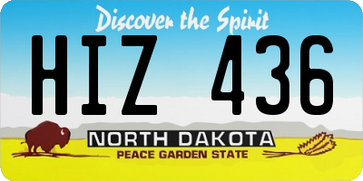 ND license plate HIZ436