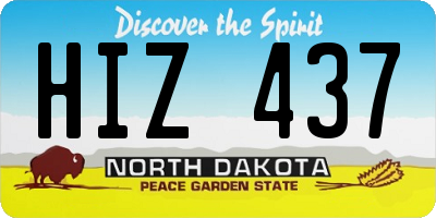 ND license plate HIZ437