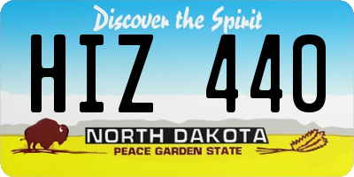 ND license plate HIZ440