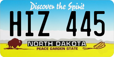 ND license plate HIZ445