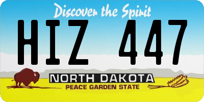 ND license plate HIZ447