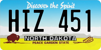 ND license plate HIZ451
