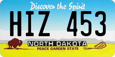 ND license plate HIZ453