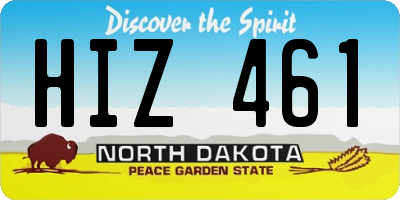 ND license plate HIZ461