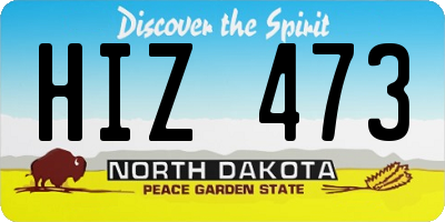 ND license plate HIZ473