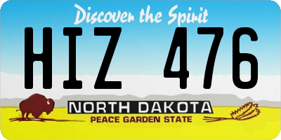 ND license plate HIZ476