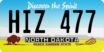 ND license plate HIZ477