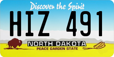 ND license plate HIZ491