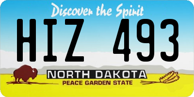 ND license plate HIZ493