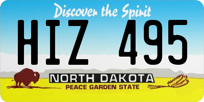 ND license plate HIZ495