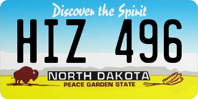ND license plate HIZ496