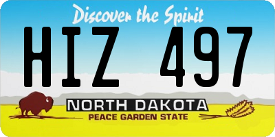 ND license plate HIZ497