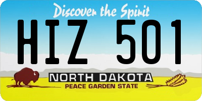 ND license plate HIZ501