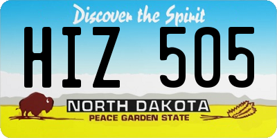 ND license plate HIZ505